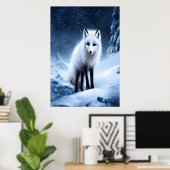 Renard arctique dans la montagne | AI Art Poster (Bureau à domicile)