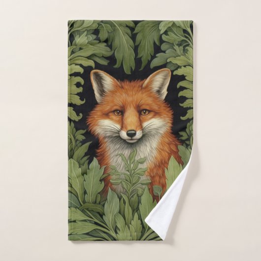 Renard Art nouveau dans la forêt (Serviette à main)