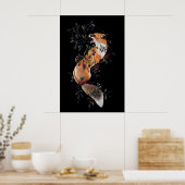 Renard aux Baies et Abeilles- Impression Giclee d' (Cuisine)