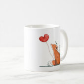 Renard avec ballon de coeur - Conception de la Mug (Devant droit)