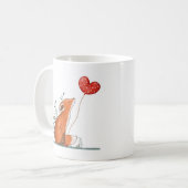 Renard avec ballon de coeur - Conception de la Mug (Devant gauche)