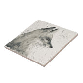 Renard boisé animal vintage carreau noir et blanc (Côté)