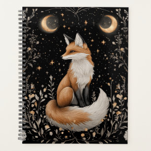 Renard céleste mystique et fleurs