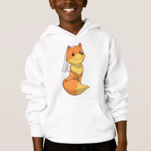 Renard comme mariée avec voile