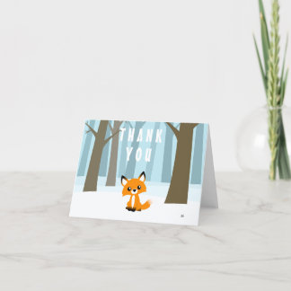 Renard dans la forêt Carte de remerciements pliée