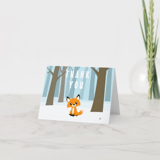 Renard dans la forêt Carte de remerciements pliée (Devant)