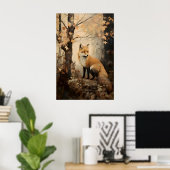 Renard dans une impression de forêt automnale, Art (Bureau à domicile)