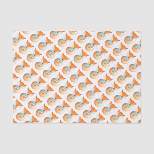 Renard d'aquarelle dans le papier de soie de soie (Recto)