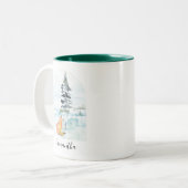 Renard d'aquarelle de Noël Mugs de café (Devant gauche)