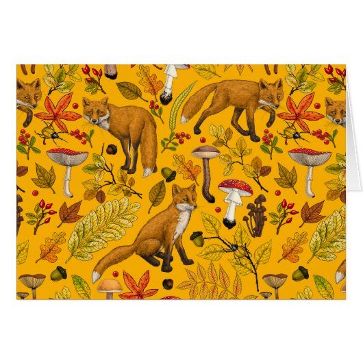 Renard d'automne sur orange (Devant horizontal)