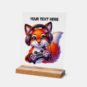Renard de joueur cool ajouter du texte (Angle)