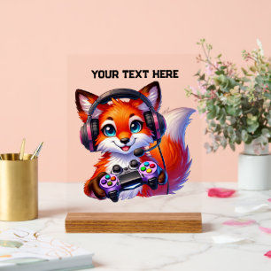Renard de joueur cool ajouter du texte