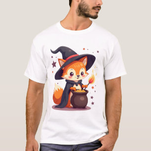 Renard de sorcière mignon � T-shirt d'animal magiq