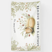 Renard des bois | Bannière de bienvenue du Baby sh (Vertical)