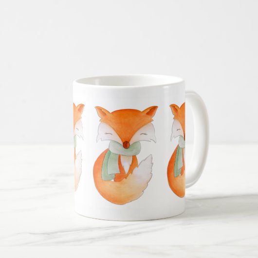 Renard d'hiver enveloppé dans une tasse d'art (Devant droit)