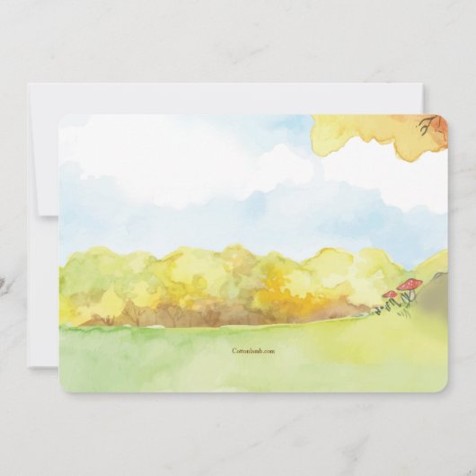 Renard Endormi sous un Arbre Invitation (Dos)