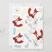 Renard et Coeurs Baby Girl Douche Invitations (Dos)