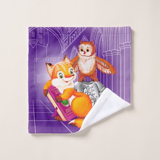 renard et hibou (Gant de toilette)