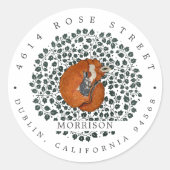 Renard et lièvre du bois | Étiquette d'adresse de (Devant)