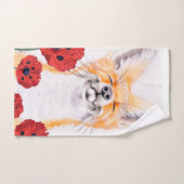 renard et pavot (Serviette à main)