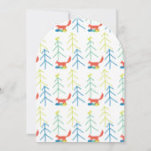 Renard et pin Arbre bébé garçon douche Invitations (Dos)