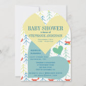 Renard et pin Arbre bébé garçon douche Invitations (Devant)