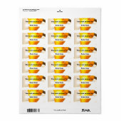 Renard Face Étiquette du livre Fruit (Feuille entière)