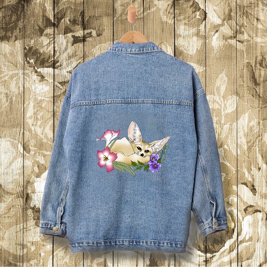 Renard Fennec Fleurs Roses Violettes Mignon Botani