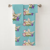 Renard Fennec Fleurs Roses Violettes Mignon Botani (En situation)