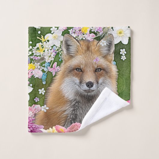 Renard fleuri (Gant de toilette)