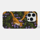 Renard, fleurs et lierre, vert, orange et viole (Verso Horizontal)