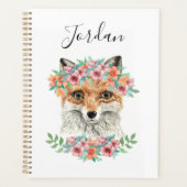 Renard floral | Ajouter Votre Nom (Devant)