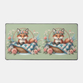 Renard floral en panier avec courtepointe et fleur (Recto)