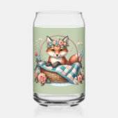 Renard floral en panier avec courtepointe et fleur (Recto)