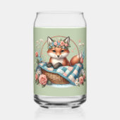 Renard floral en panier avec courtepointe et fleur (Verso)