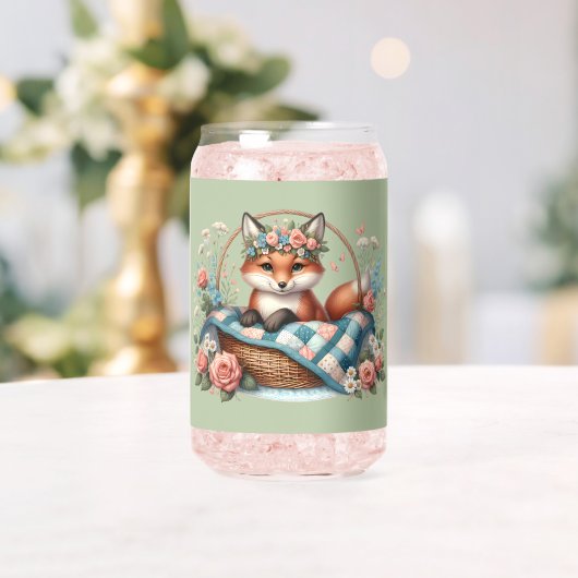 Renard floral en panier avec courtepointe et fleur (Insitu (Mariage))