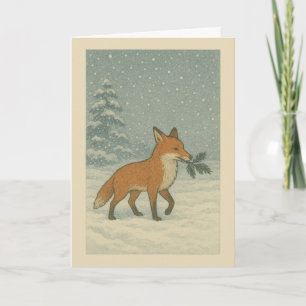Renard japonais - Carte de Noël