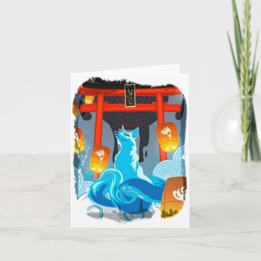 Renard japonais et Carte de remerciements de pagod (Devant)