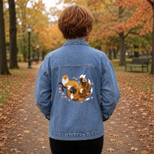 Renard Kitsune Fantaisiste Fleurs de Cerisier Bleu
