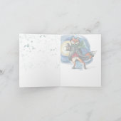 Renard lanterne dans la carte de vacances Snow~ (Intérieur)