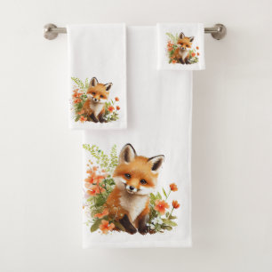 Renard mignon avec fleurs