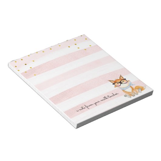 Renard mignon avec lunettes Math Bloc-notes de l'e (Incliné)