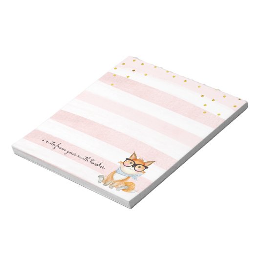 Renard mignon avec lunettes Math Bloc-notes de l'e (Tourné)