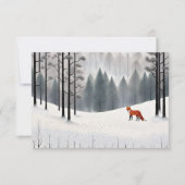 Renard moderne en forêt d'hiver Carte de Noël (Devant)