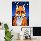 renard rouge beau et adorable | AI Art Poster (Bureau à domicile)
