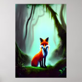 Renard rouge dans la jungle | AI Art Poster (Devant)