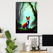 Renard rouge dans la jungle | AI Art Poster (Bureau à domicile)