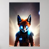 Renard rouge dans l'espace | AI Art Poster (Devant)