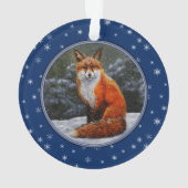 Renard rouge mignon en neige hivernale (dos)