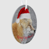 Renard Rouge Sleepy Portant Red Santa Hat Holiday (devant)